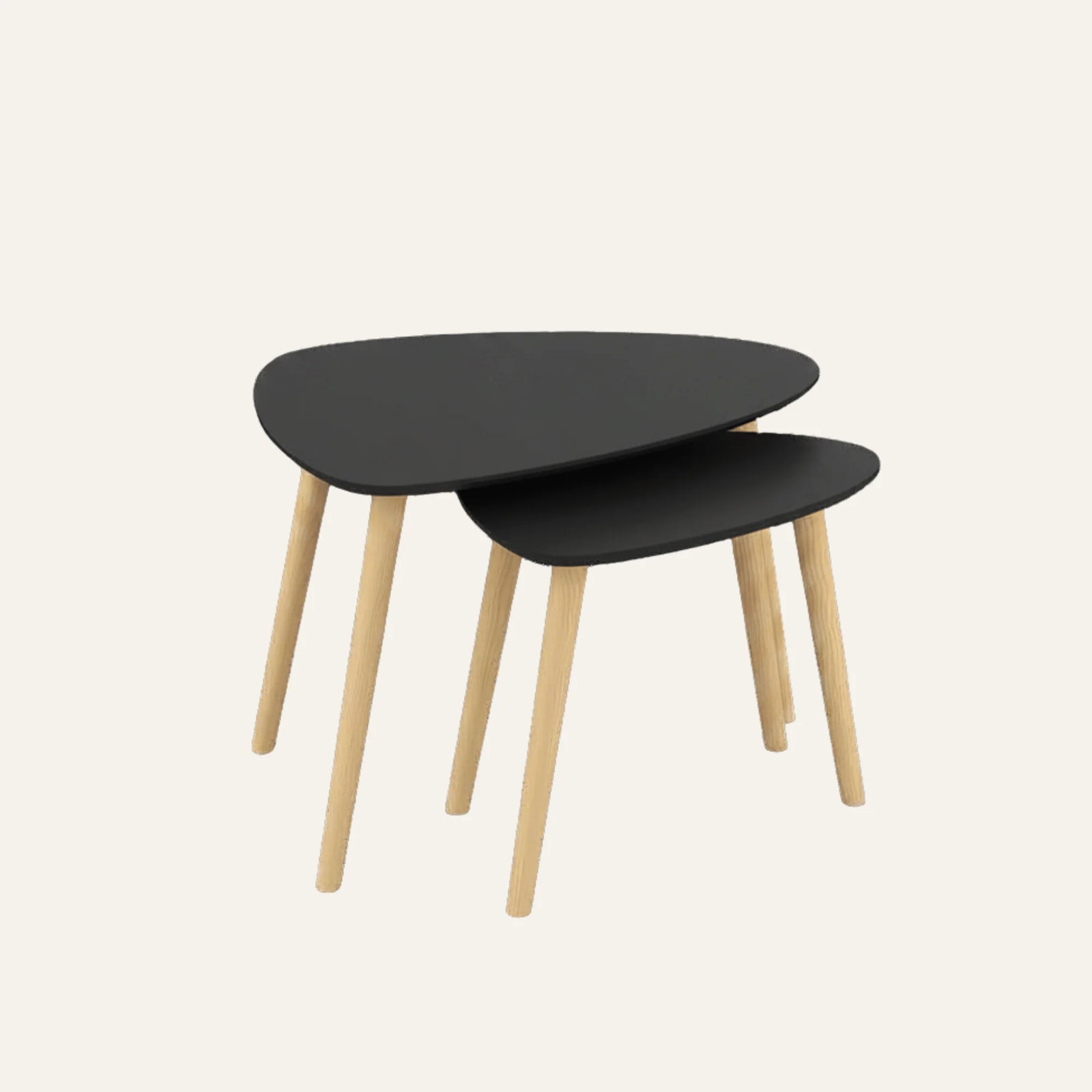 Table Basse Gigogne Noire vue produit pour le salon