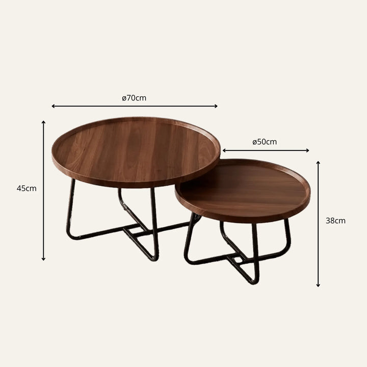 Dimensions de table basse gigogne ronde