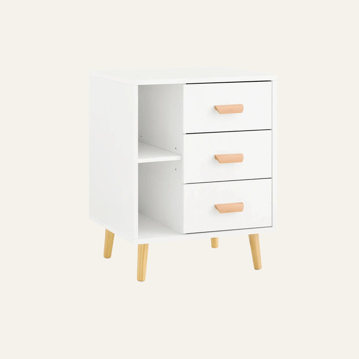 Table de Chevet 3 Tiroirs vue produit pour la chambre