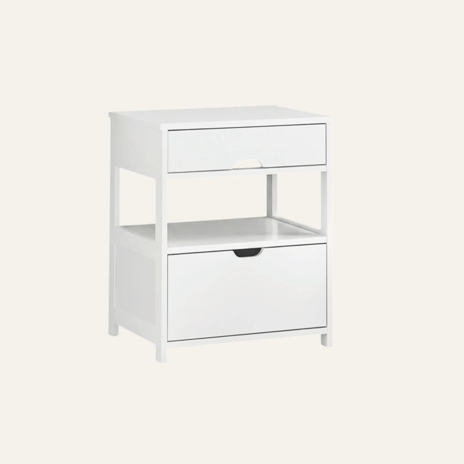 Table de Chevet Blanche vue produit pour la chambre