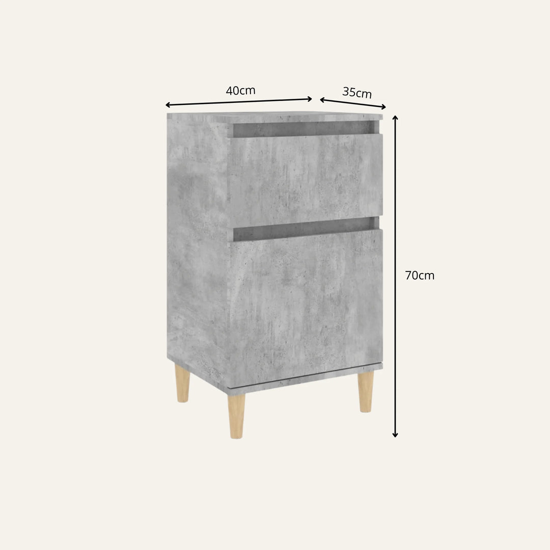Dimensions de table de chevet grise