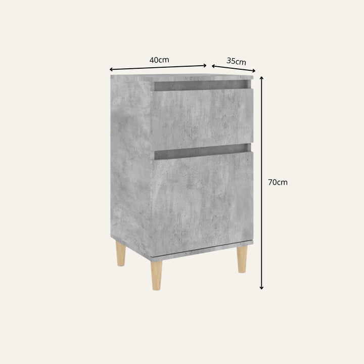 Dimensions de table de chevet grise