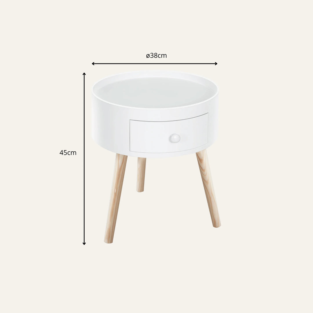 Dimensions de table de chevet ronde