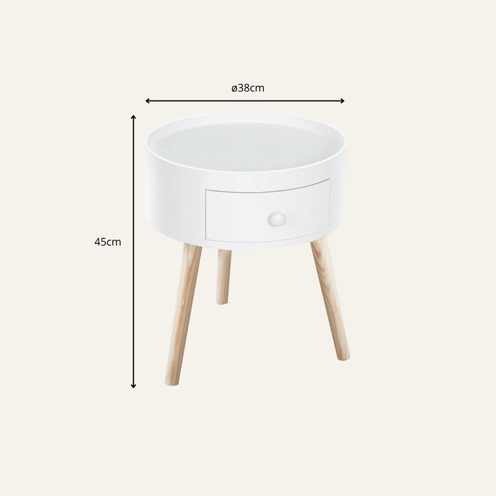 Dimensions de table de chevet ronde