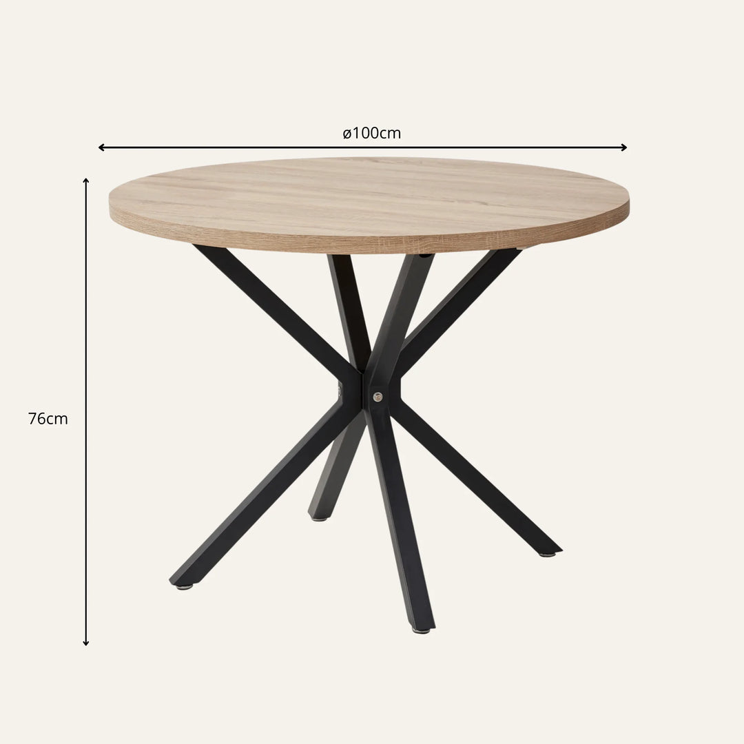 Dimensions de table ronde bois clair