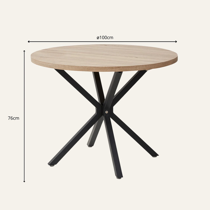 Dimensions de table ronde bois clair