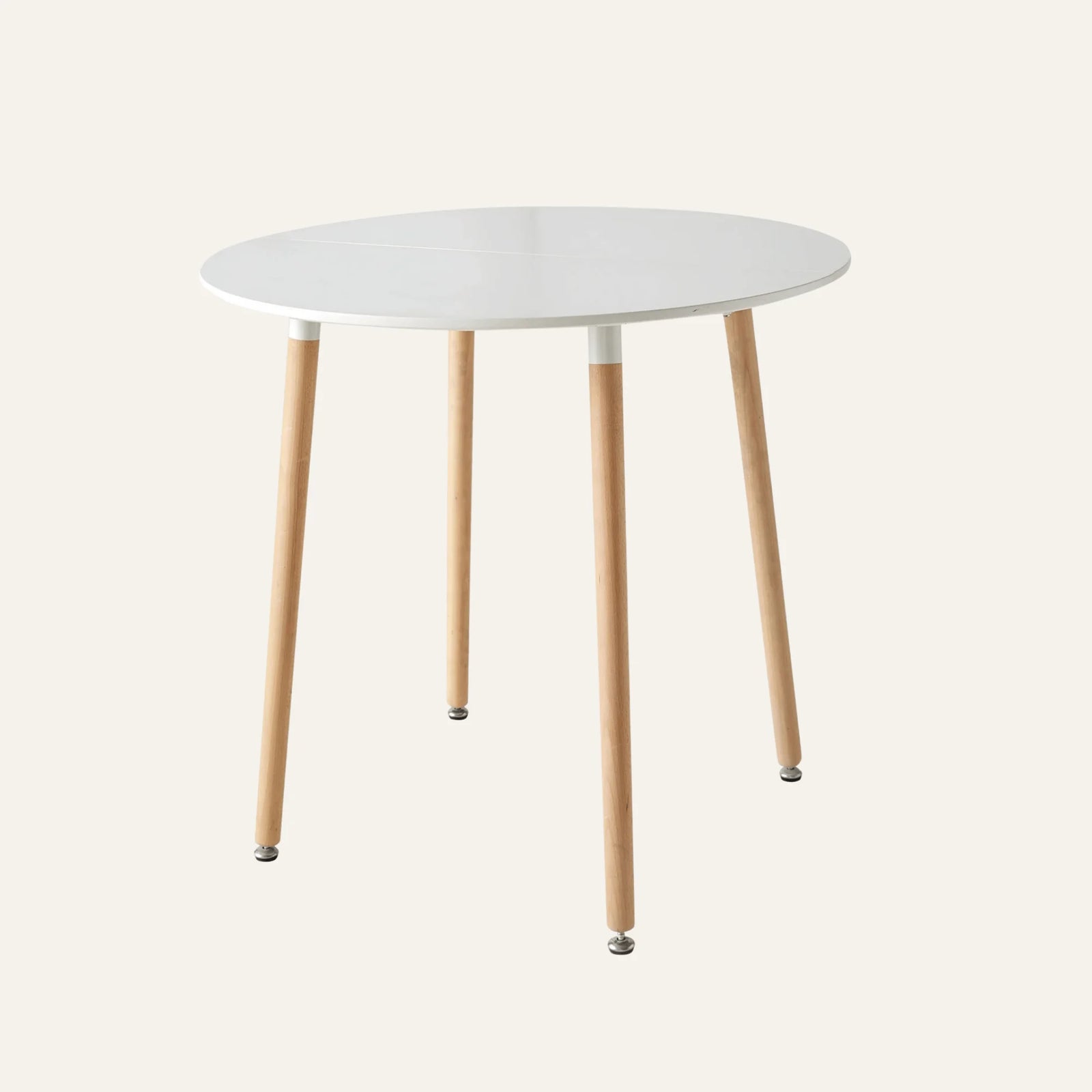 Table Ronde Bois et Blanc vue produit pour la salle à manger