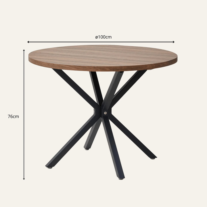 Dimensions de table ronde bois foncé