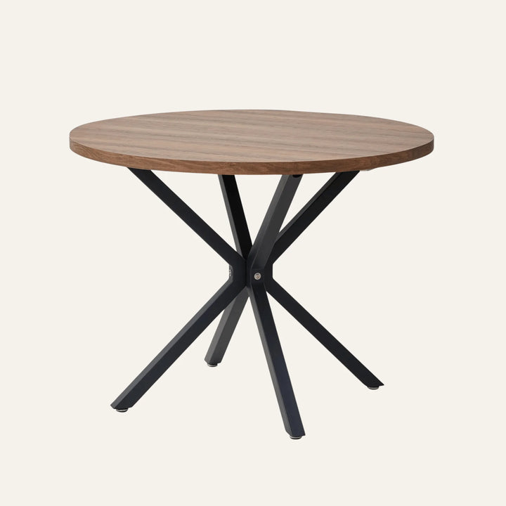 Table Ronde Bois Foncé vue produit pour la salle à manger