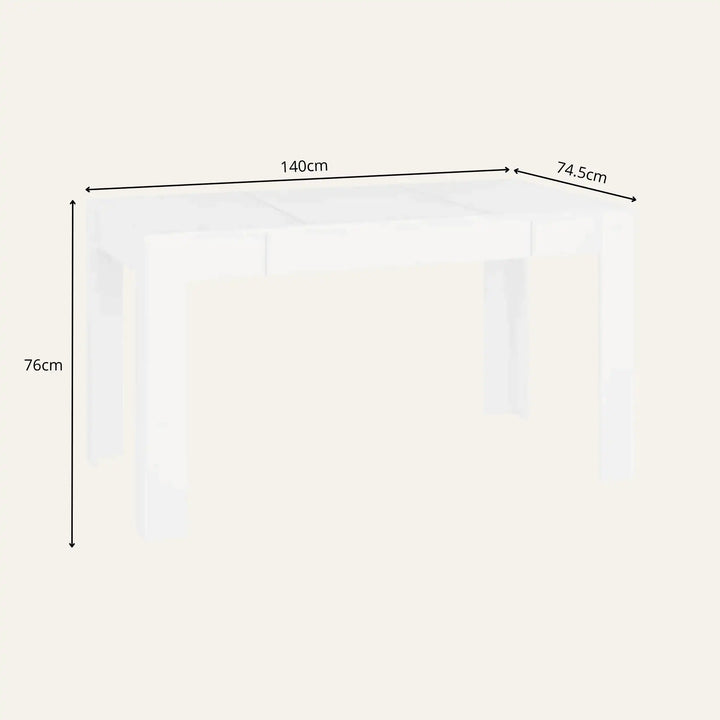 Dimensions de table salle à manger blanche