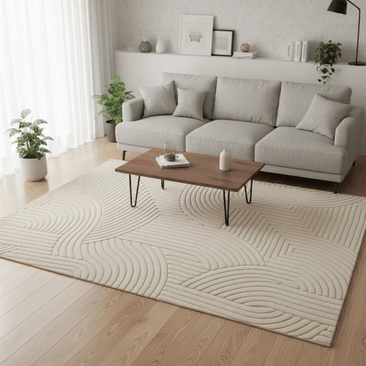 Tapis de Salon Moderne en situation dans une pièce de vie