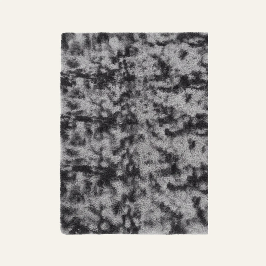 Tapis à Poils Longs gris foncé décoloré