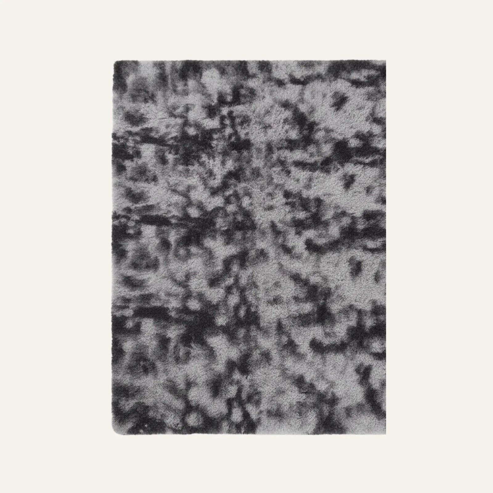 Tapis à Poils Longs gris foncé décoloré