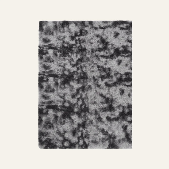 Tapis à Poils Longs gris foncé décoloré