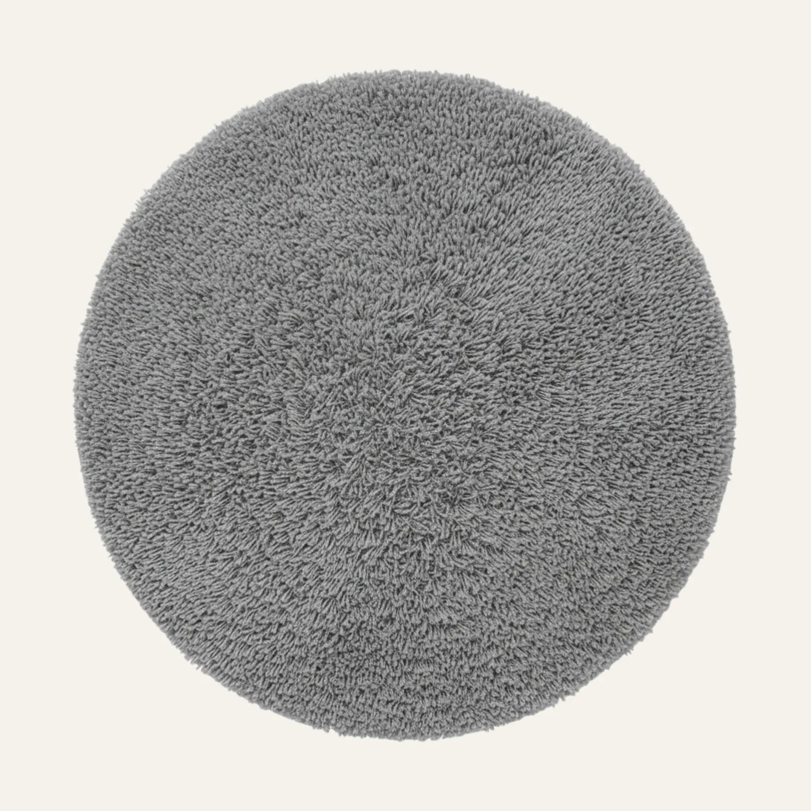 Tapis Rond Poil Long gris