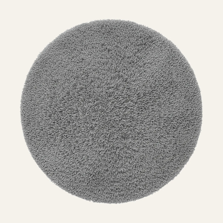 Tapis Rond Poil Long gris