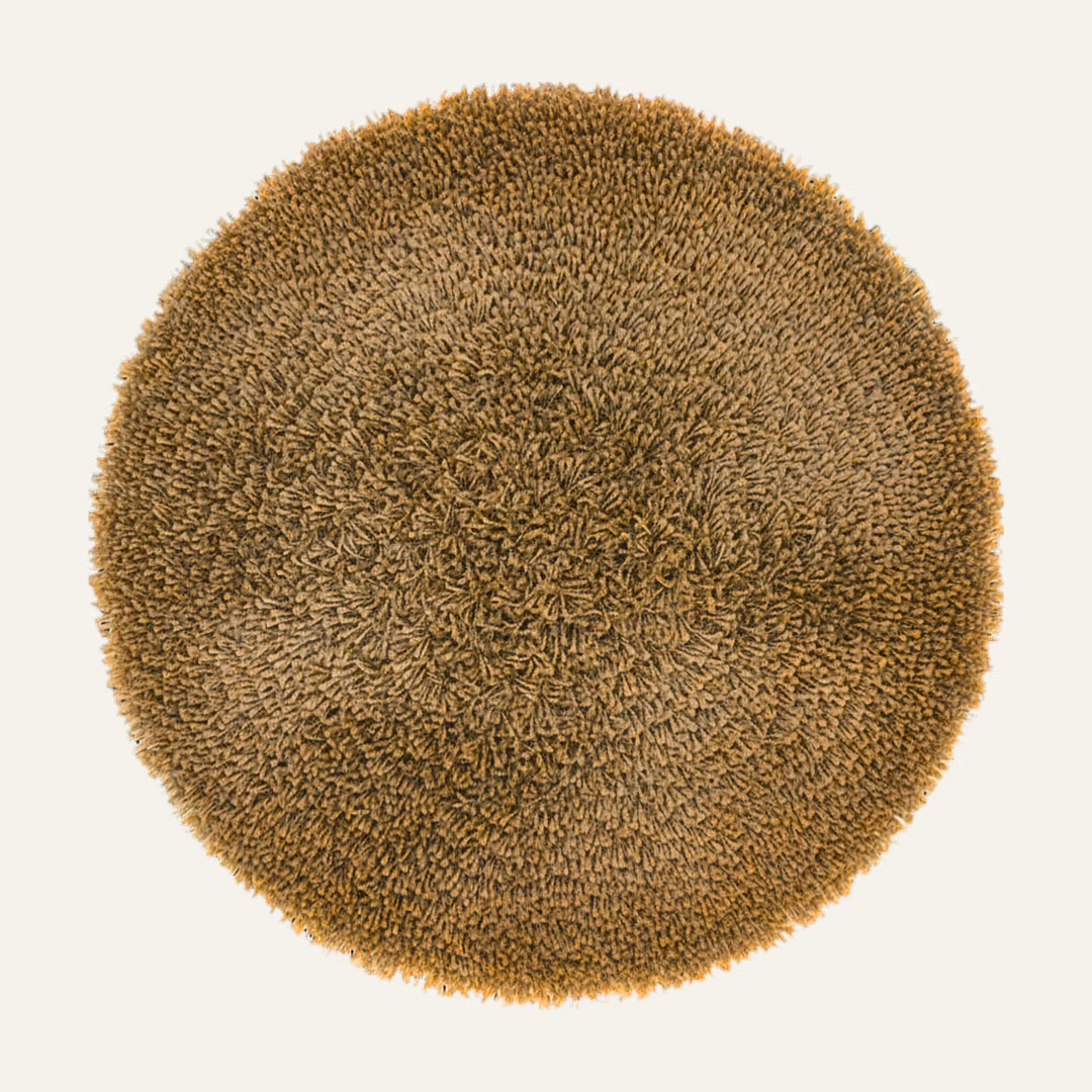 Tapis Rond Poil Long marron