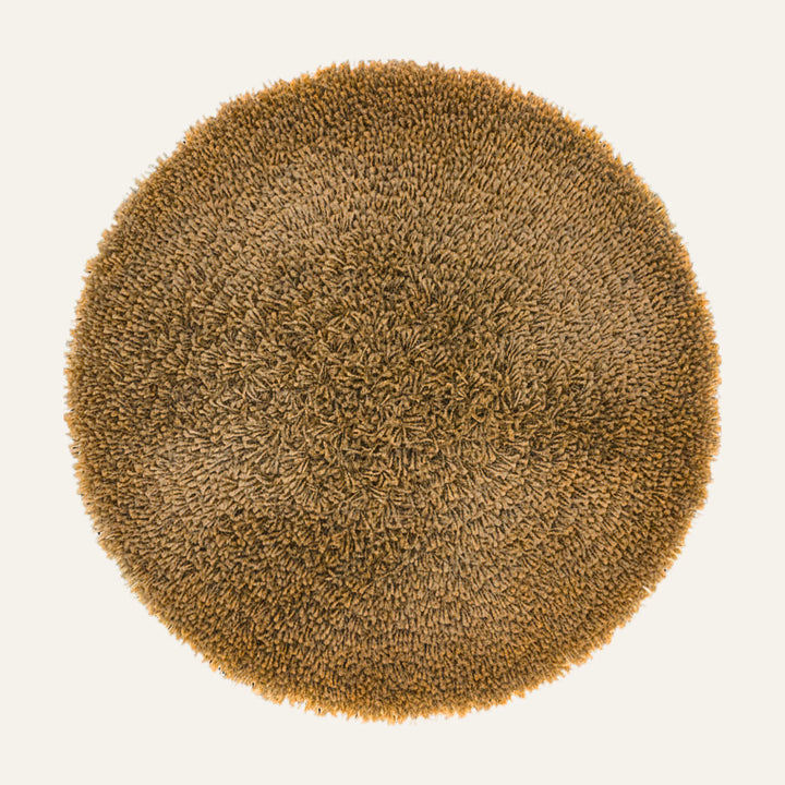 Tapis Rond Poil Long marron