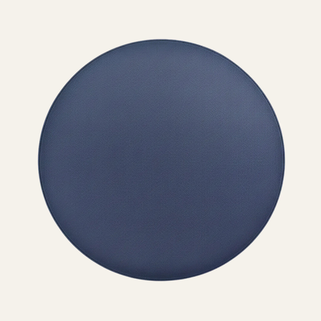 Tapis Rond Poil Ras bleu marine