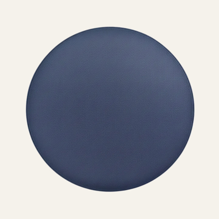 Tapis Rond Poil Ras bleu marine