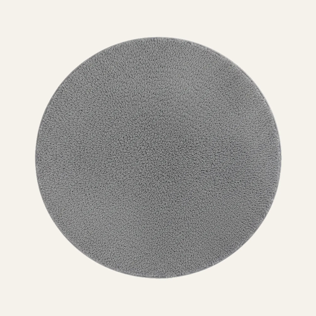 Tapis Rond Poil Ras gris clair