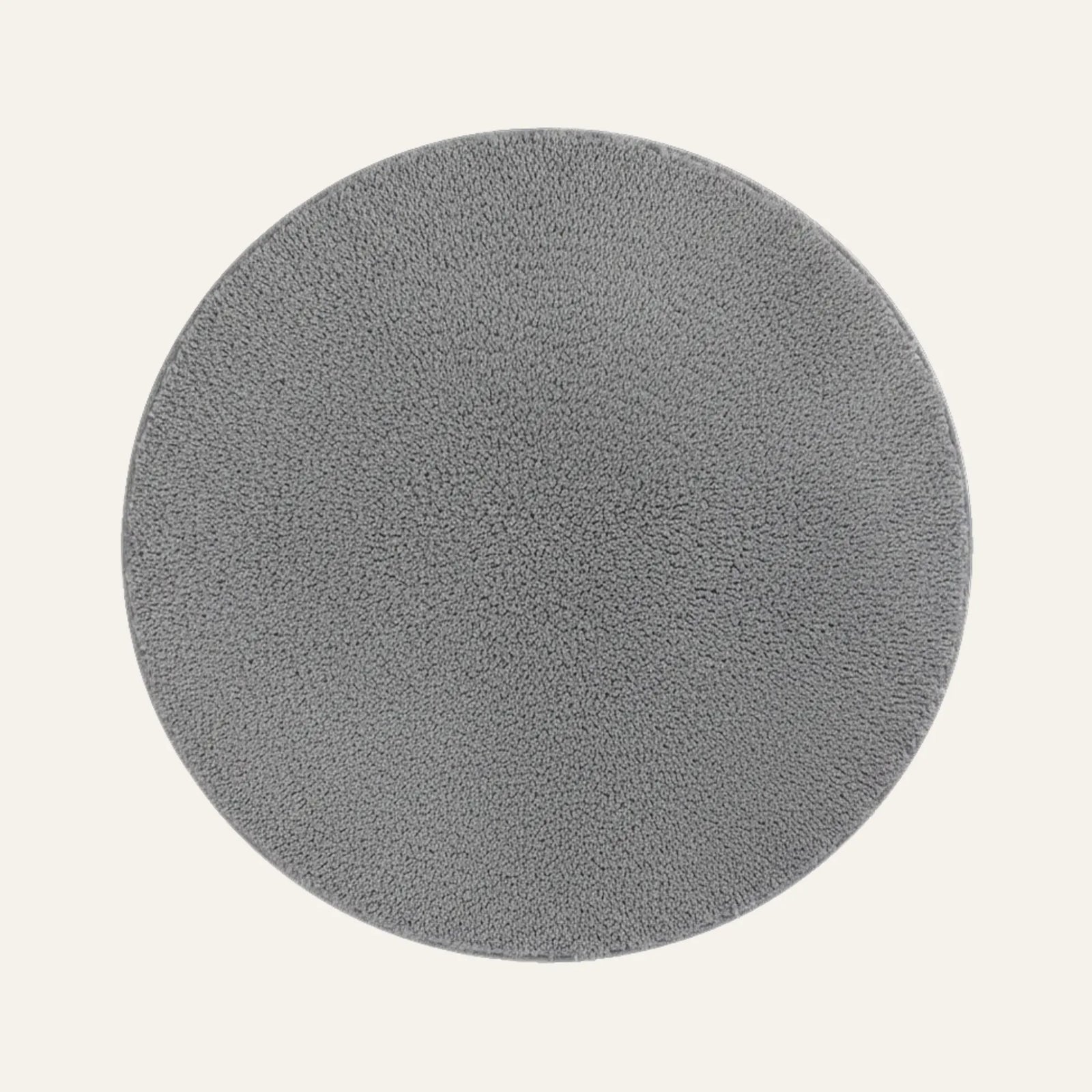 Tapis Rond Poil Ras gris clair