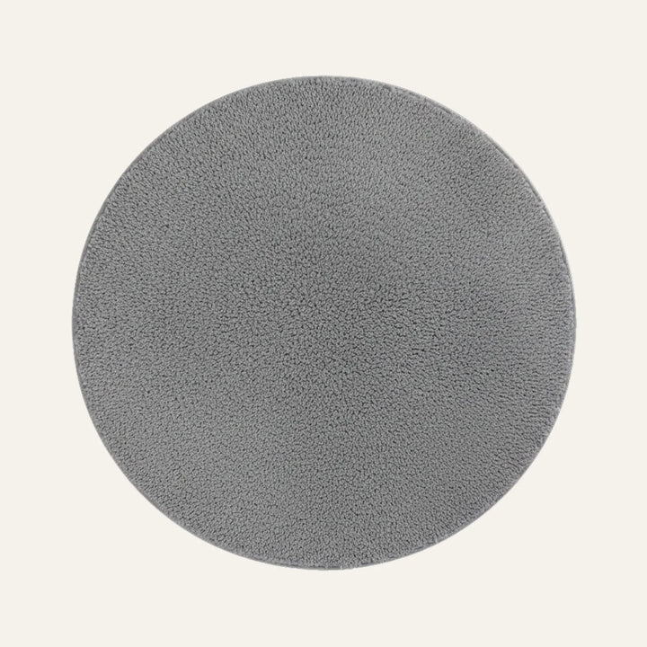 Tapis Rond Poil Ras gris clair