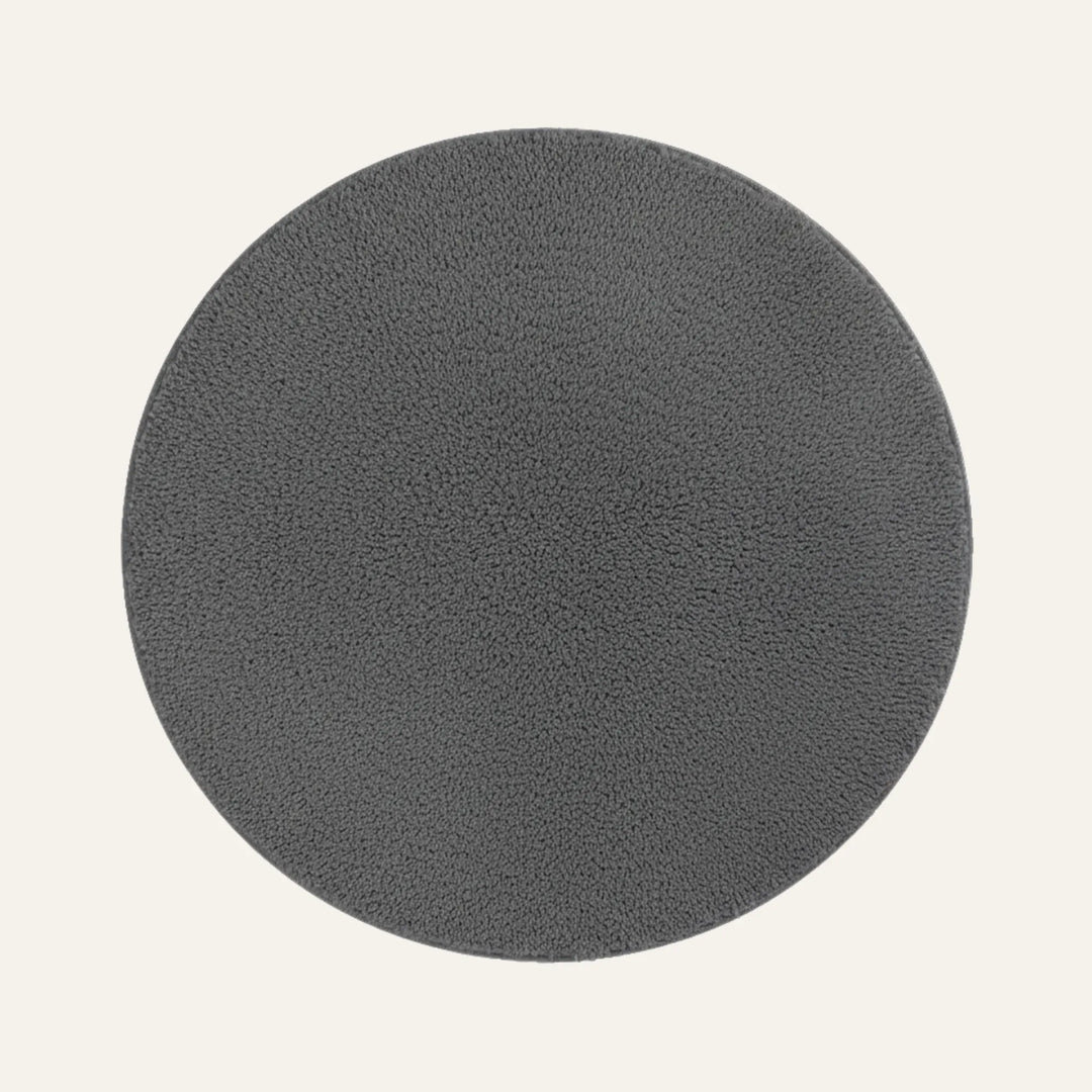 Tapis Rond Poil Ras gris foncé