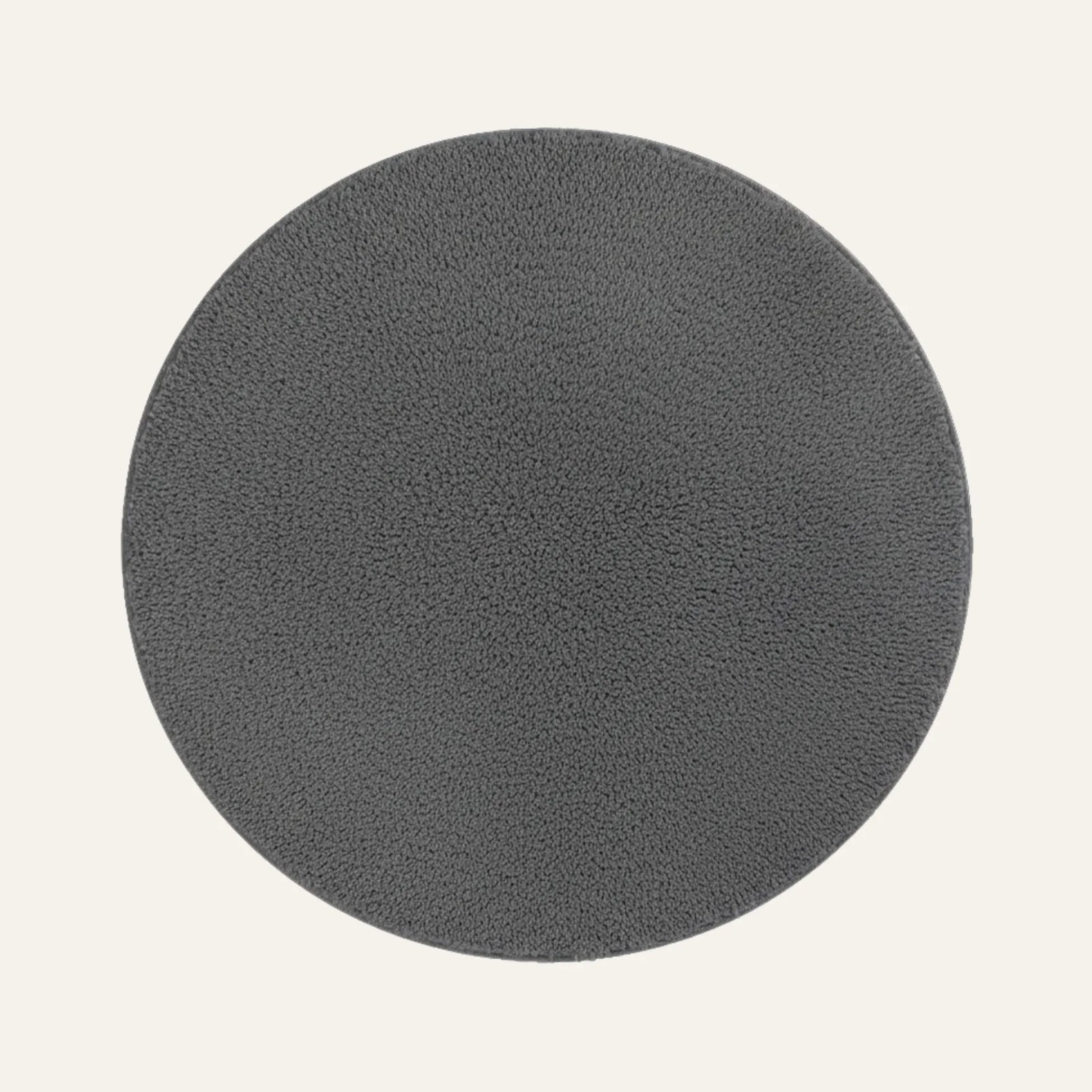 Tapis Rond Poil Ras gris foncé