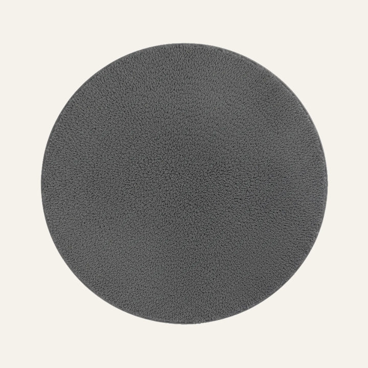 Tapis Rond Poil Ras gris foncé