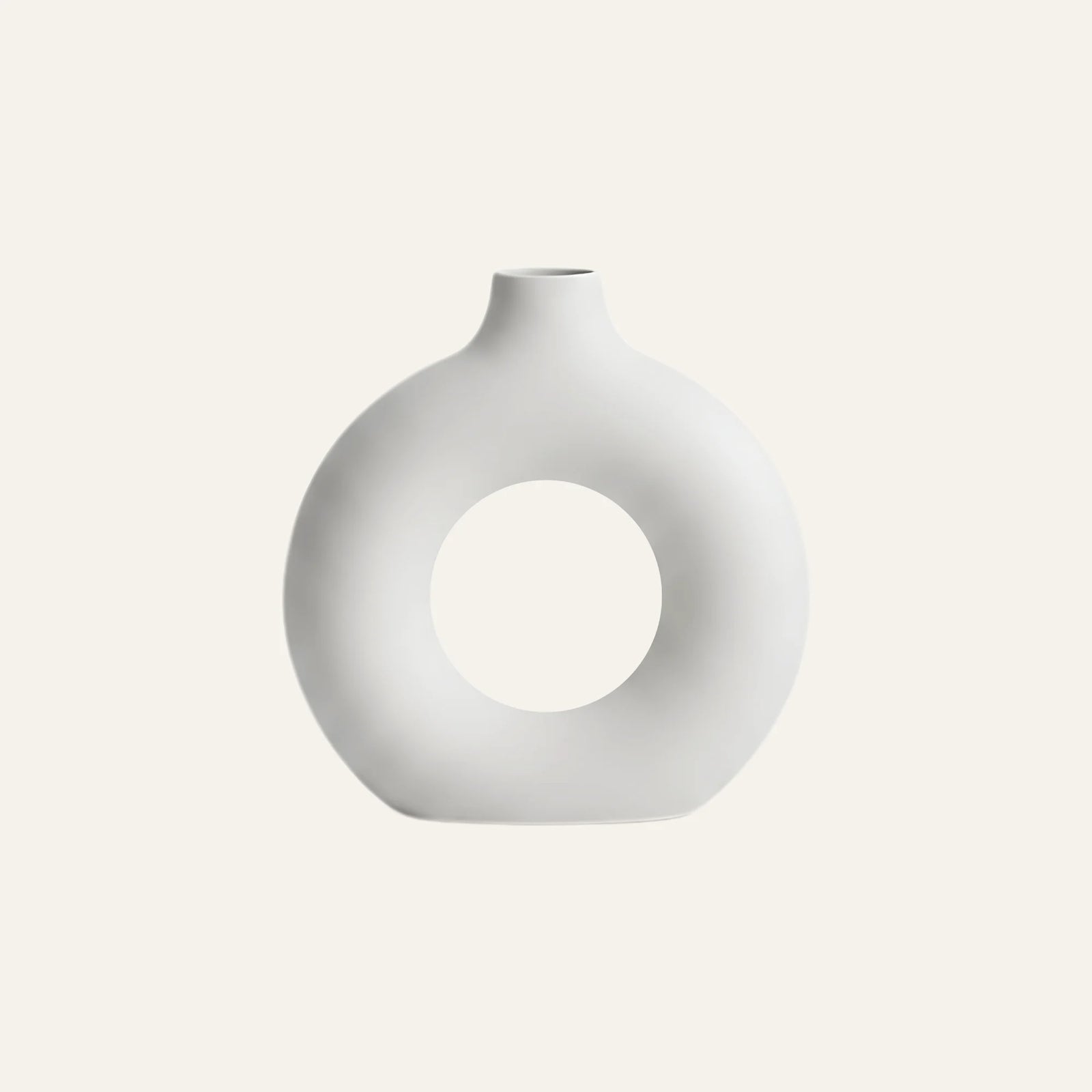 Vue produit de vase rond imitation céramique pour décoration de table ou étagère
